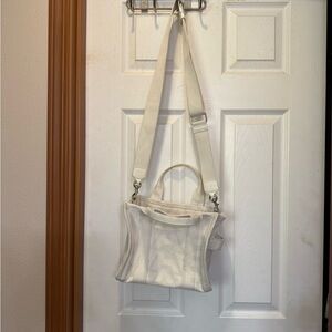 Marc Jacobs “the tote” eggshell and optic white monogram small tote